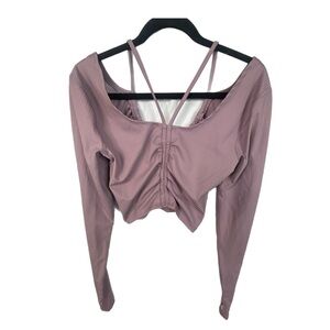FP Movement Woman’s Lavender Cropped Long Sleeve Tank Top Size M NWOT